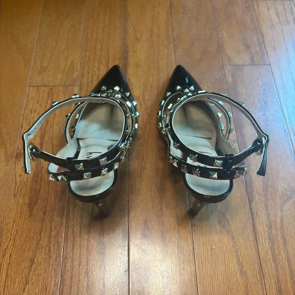 NIB $218 fs / ny Elodie black patent leather pump with studs size 7.5 - Picture 4 of 8